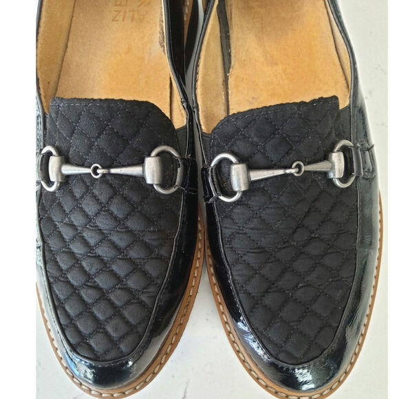 Naturalizer horsebit Womens Black quilted loafers 6.5 sz preppy teachercore - Picture 5 of 9